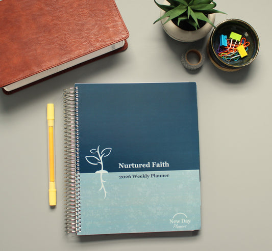 2026 Nurtured Faith Weekly Planner --Deep Blue (Monday-Sunday View)
