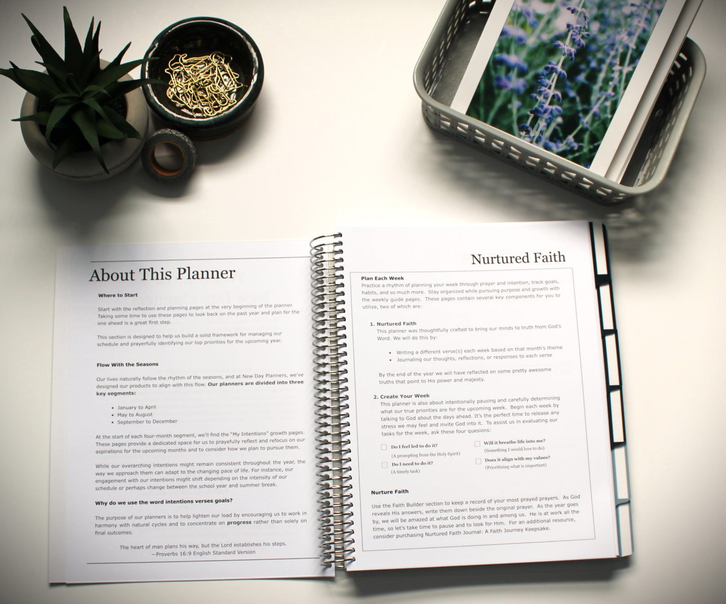 UNDATED Nurtured Faith Weekly Planner --Deep Blue
