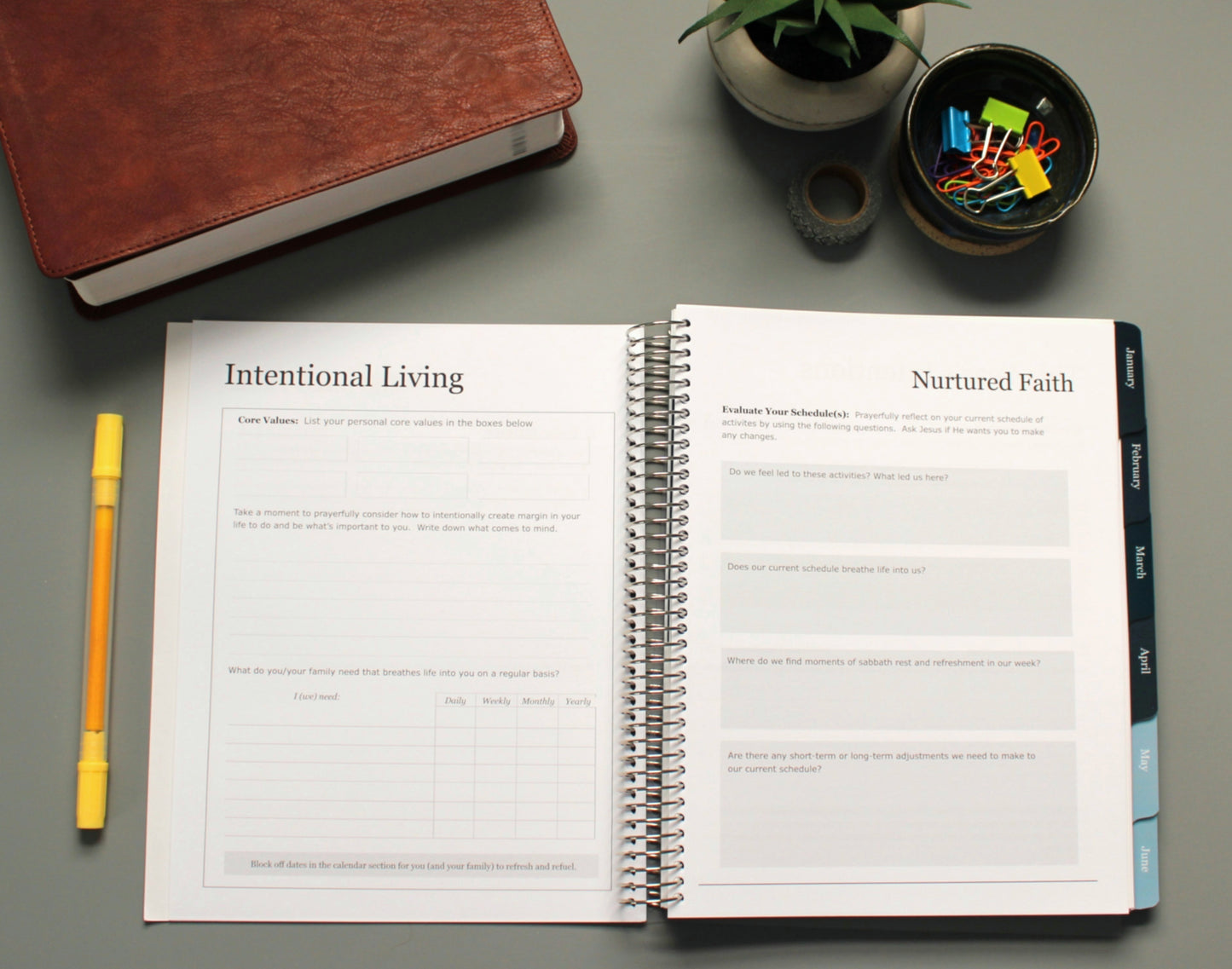 2026 Nurtured Faith Weekly Planner--Gray (Monday-Sunday View)