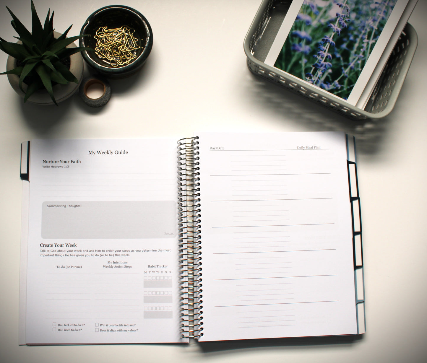 UNDATED Nurtured Faith Weekly Planner --Deep Blue