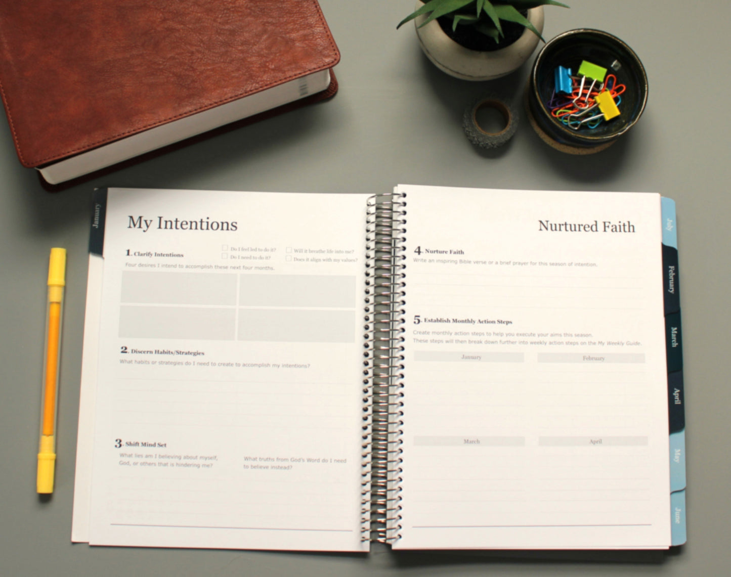 2026 Nurtured Faith Weekly Planner--Gray (Monday-Sunday View)