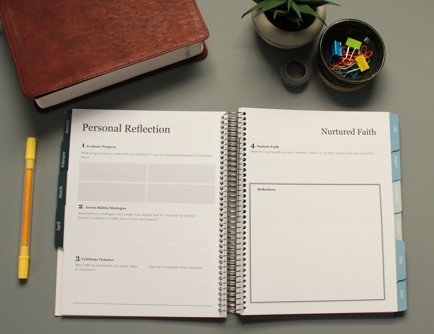 2026 Nurtured Faith Weekly Planner--Gray (Monday-Sunday View)