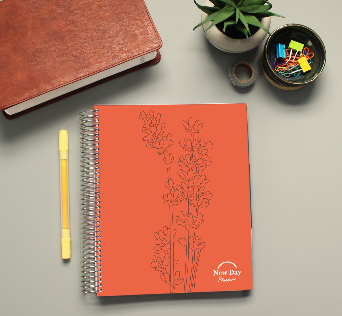 2027 Monday-Sunday Weekly Faith-Based Productive Planner (Red-Orange)