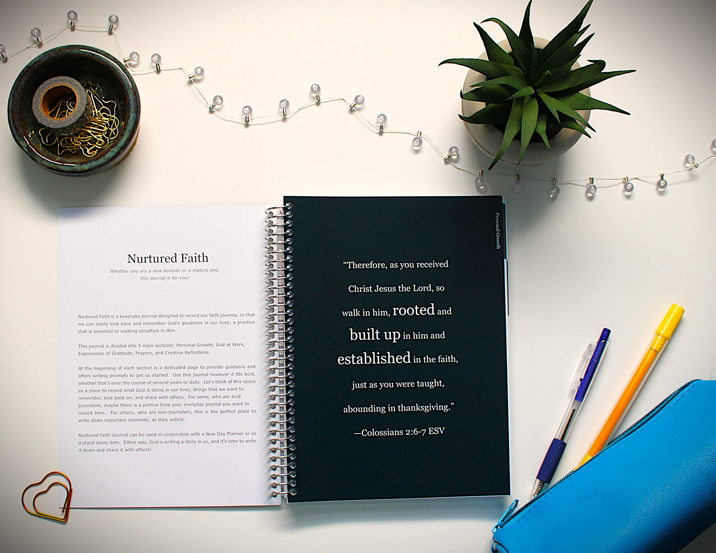 Nurtured Faith Journal:  A Faith Journal Keepsake (Deep Blue)