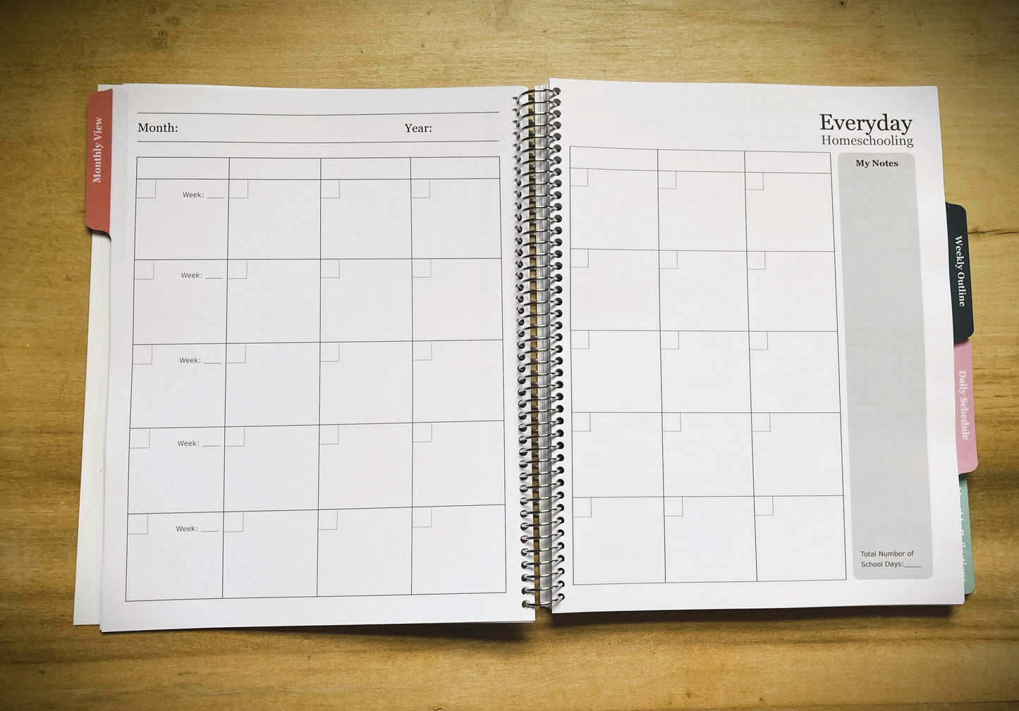 Everyday Homeschooling-Undated Planner