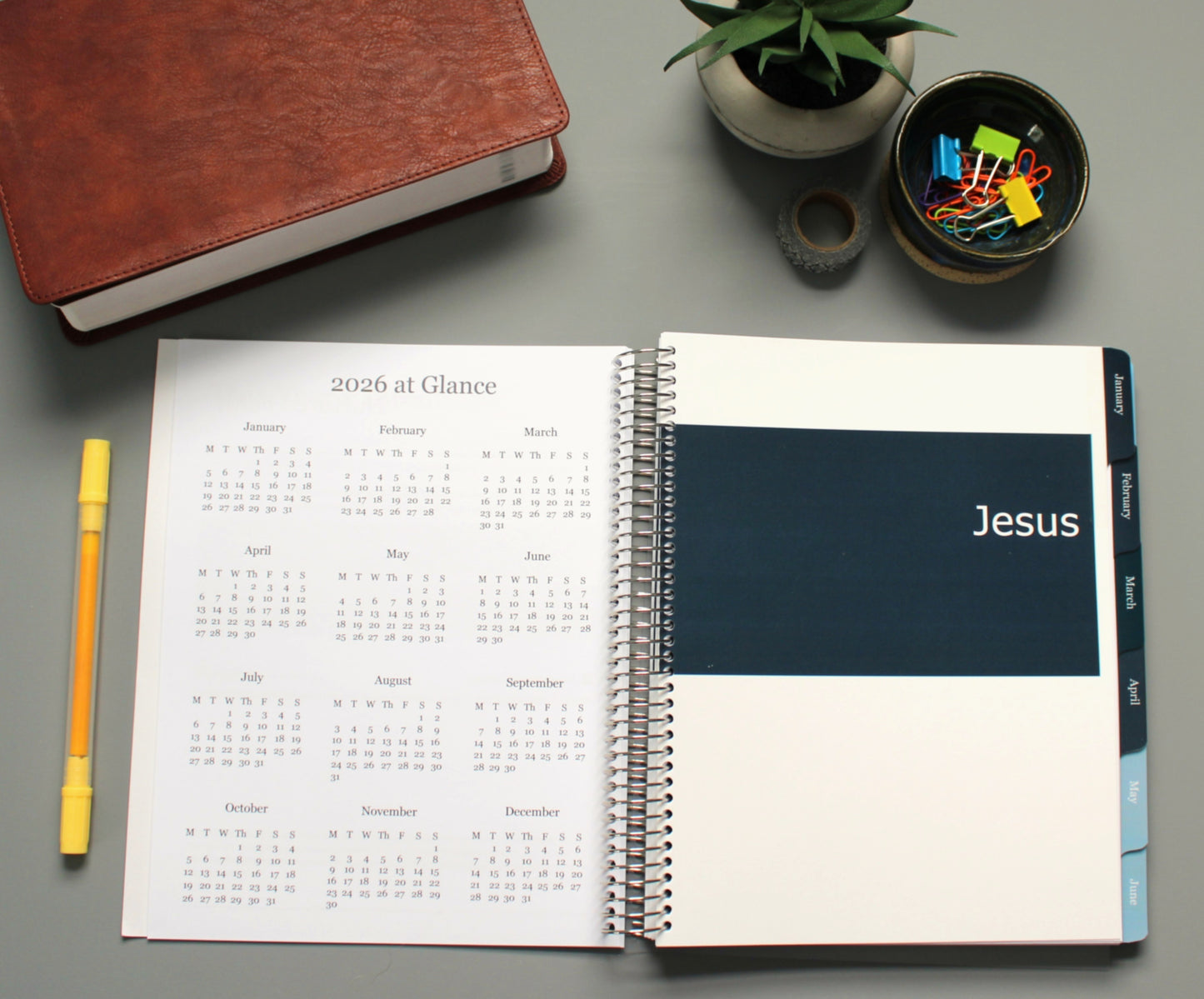 2026 Nurtured Faith Weekly Planner--Gray (Monday-Sunday View)