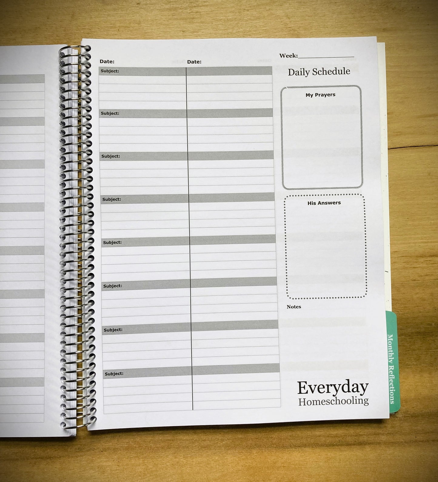 Everyday Homeschooling-Undated Planner