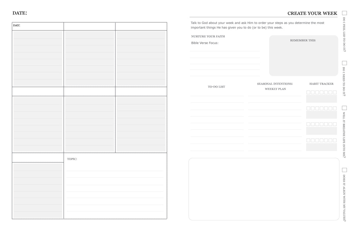 UNDATED Weekly Faith-Based Productive Planner (Red-Orange)